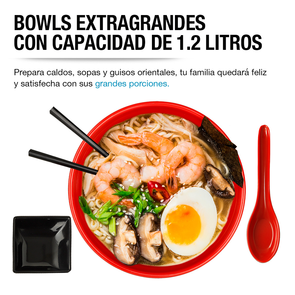 Foto 6 pulgar | Vajilla de Melamina Estilo Japonés Para Ramen para 4 Personas