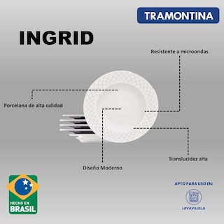 Foto 3 | Juego de Platos Tramontina Ingrid 6 Piezas