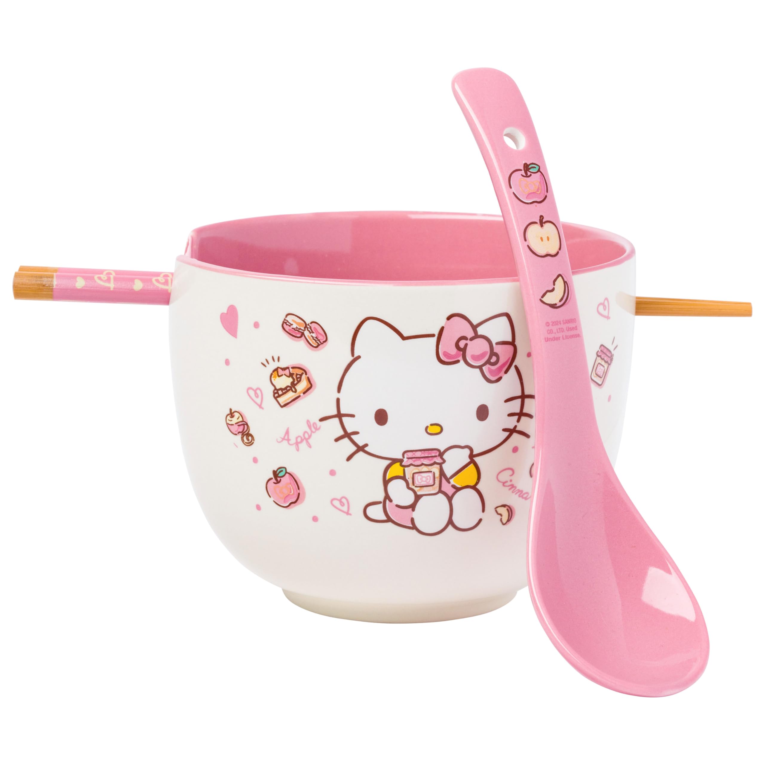 Foto 2 pulgar | Cuenco De Arroz Con Fideos Ramen Silver Buffalo Hello Kitty, 600 Ml - Venta Internacional.