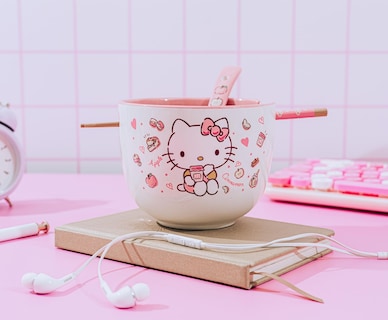 Foto 2 | Cuenco De Arroz Con Fideos Ramen Silver Buffalo Hello Kitty, 600 Ml - Venta Internacional.