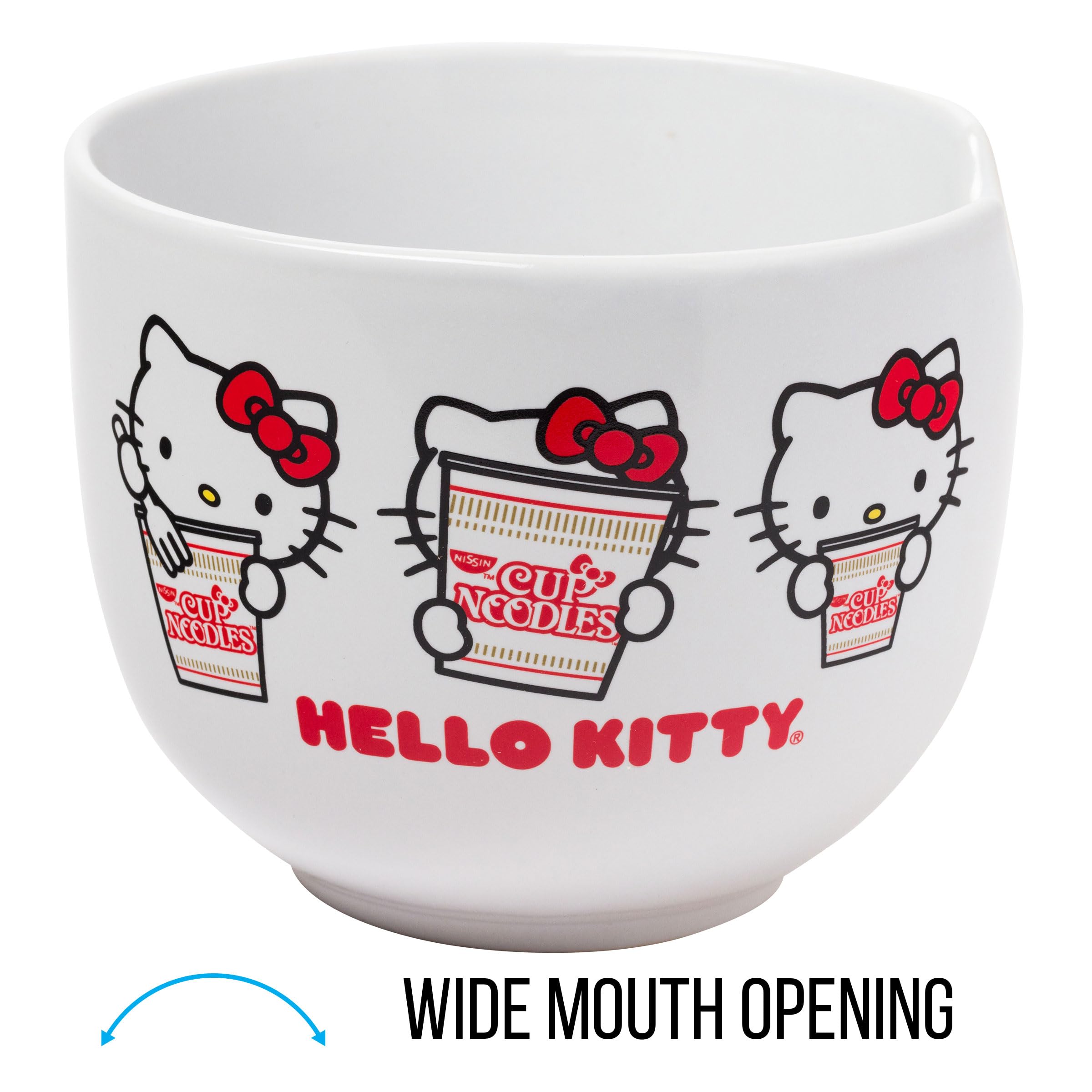 Foto 4 pulgar | Cuenco De Arroz Con Fideos Ramen De Cerámica Hello Kitty, 600 Ml, Con Palillos - Venta Internacional.