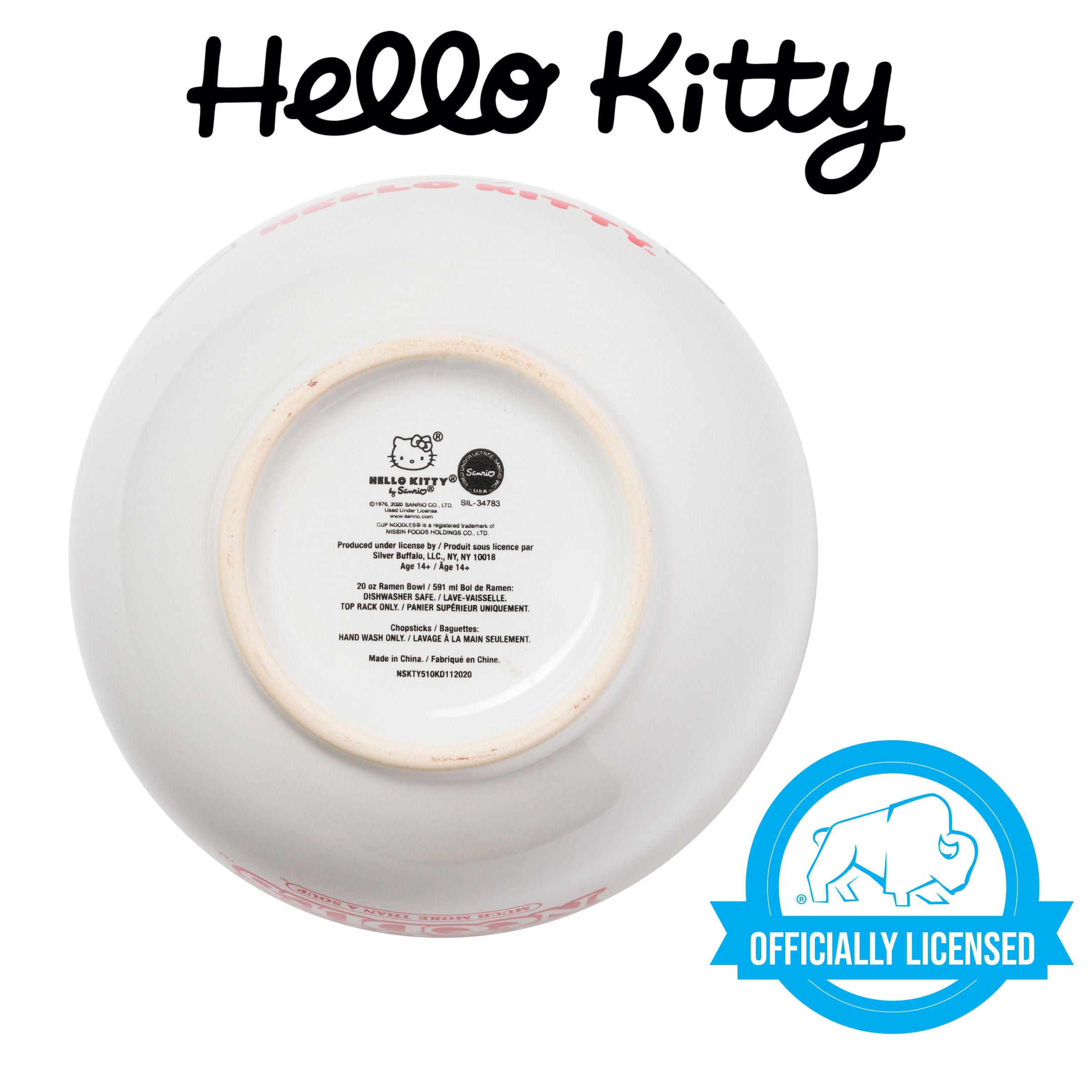 Foto 4 | Cuenco De Arroz Con Fideos Ramen De Cerámica Hello Kitty, 600 Ml, Con Palillos - Venta Internacional.
