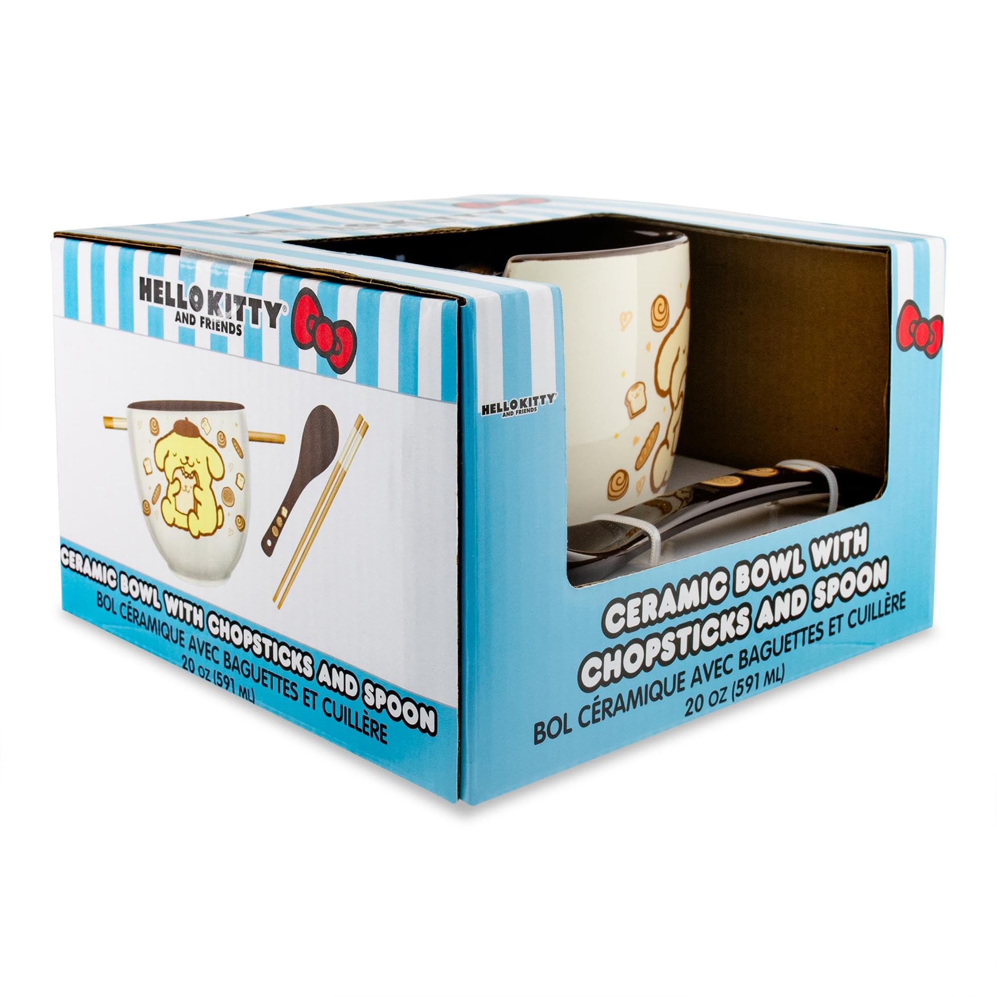 Foto 5 pulgar | Set De Cuencos Para Ramen Sanrio Pompompurin, 600 Ml, Con Palillos Y Cuchara - Venta Internacional.