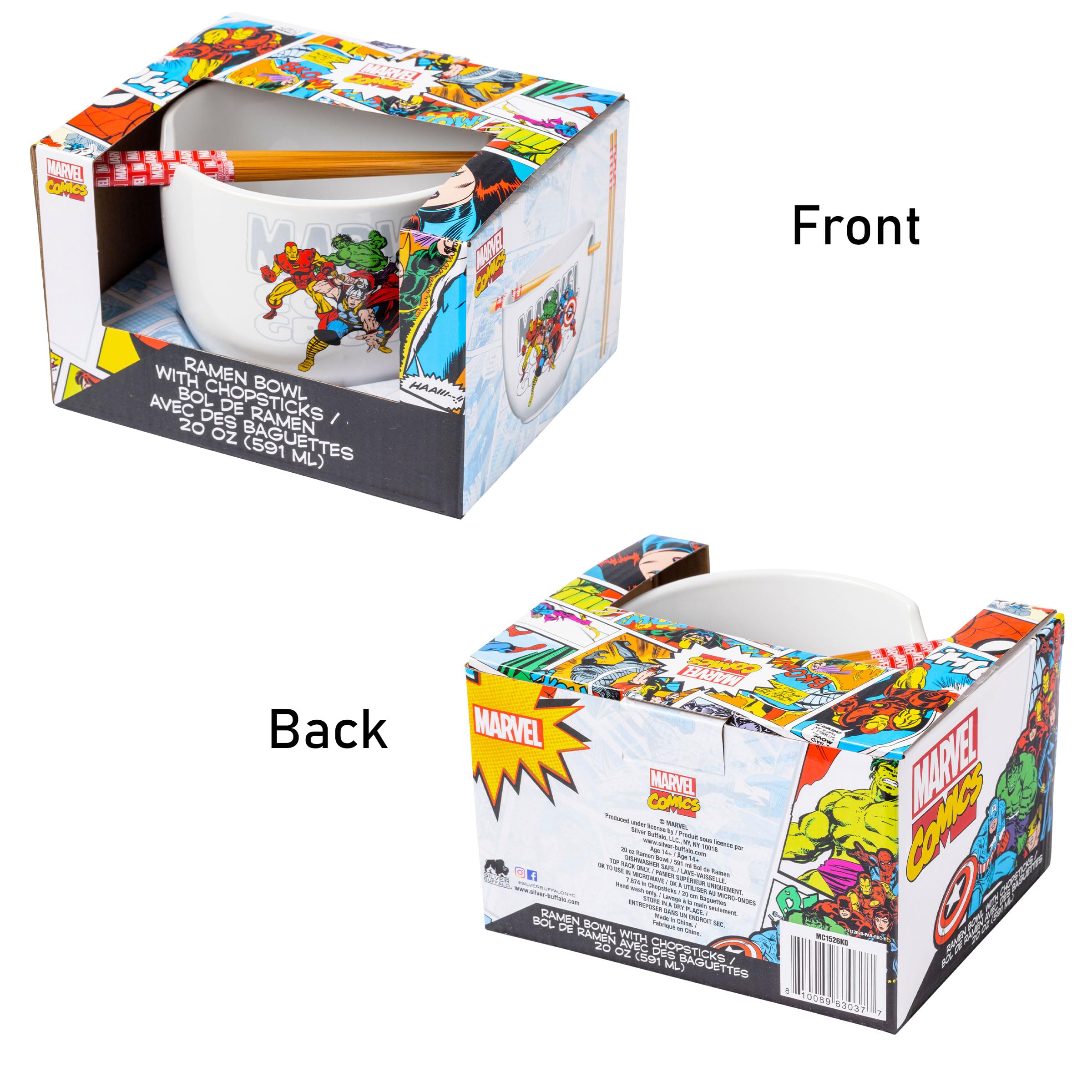 Foto 5 | Cuenco Para Ramen Plateado Buffalo Marvel Retro Avengers, 600 Ml - Venta Internacional.