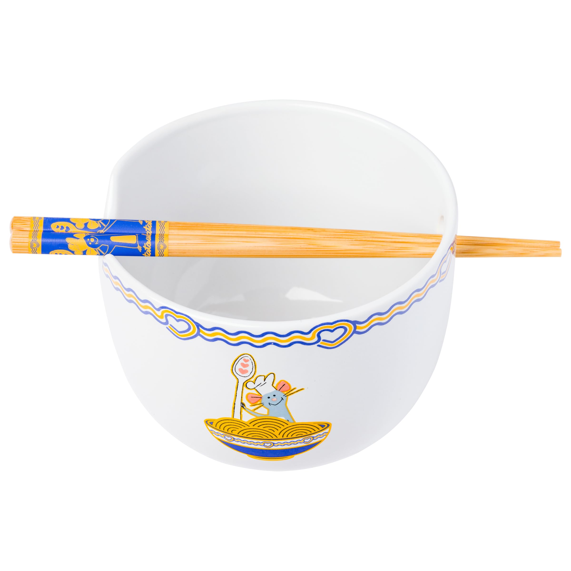 Foto 2 pulgar | Cuenco De Cerámica Para Ramen, Ratatouille De Búfalo Plateado, 600 Ml, Con Palillos - Venta Internacional.