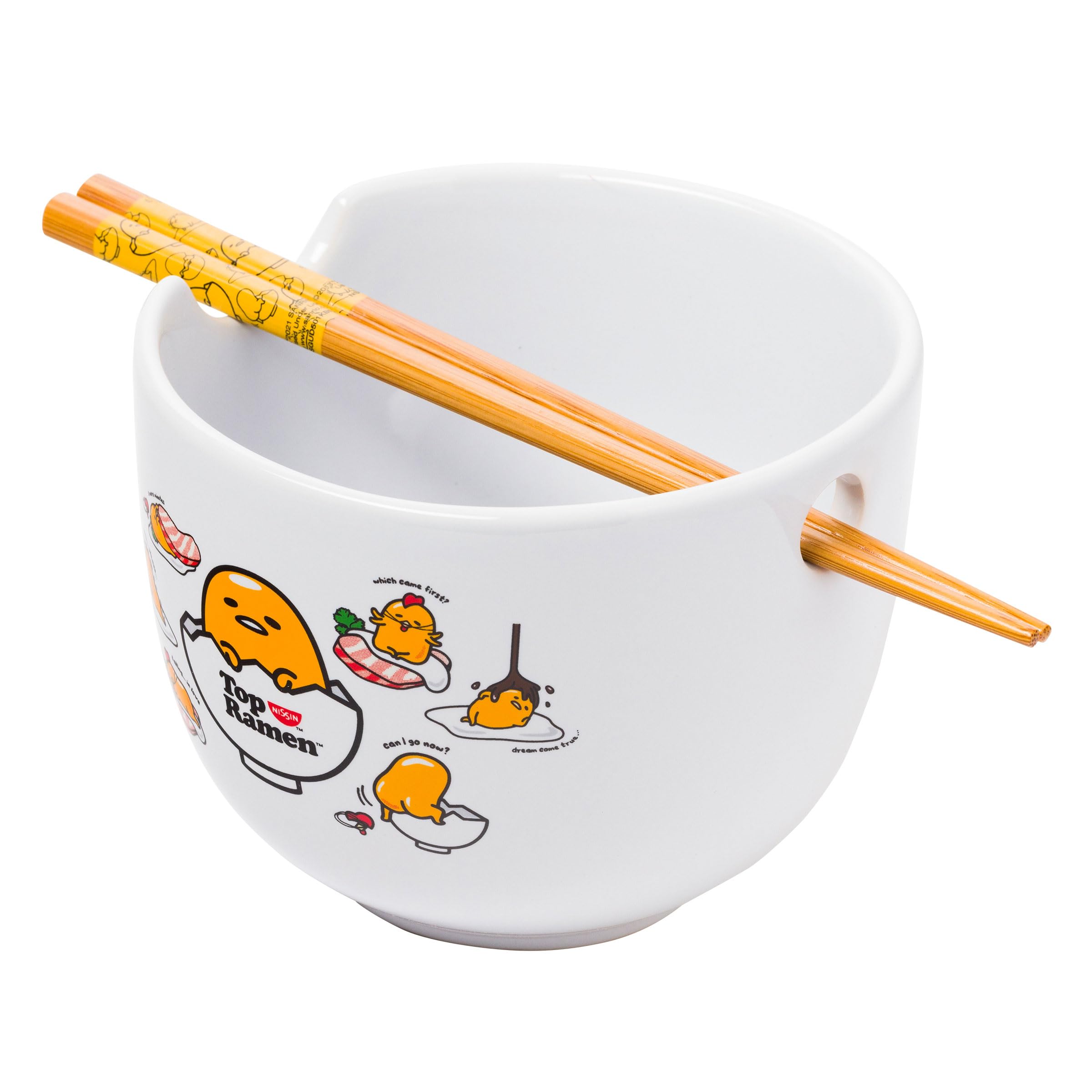 Foto 2 pulgar | Cuenco De Arroz Con Fideos Ramen De Cerámica Sanrio Gudetama, 600 Ml, Con Palillos - Venta Internacional.