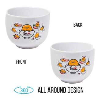 Foto 2 | Cuenco De Arroz Con Fideos Ramen De Cerámica Sanrio Gudetama, 600 Ml, Con Palillos - Venta Internacional.
