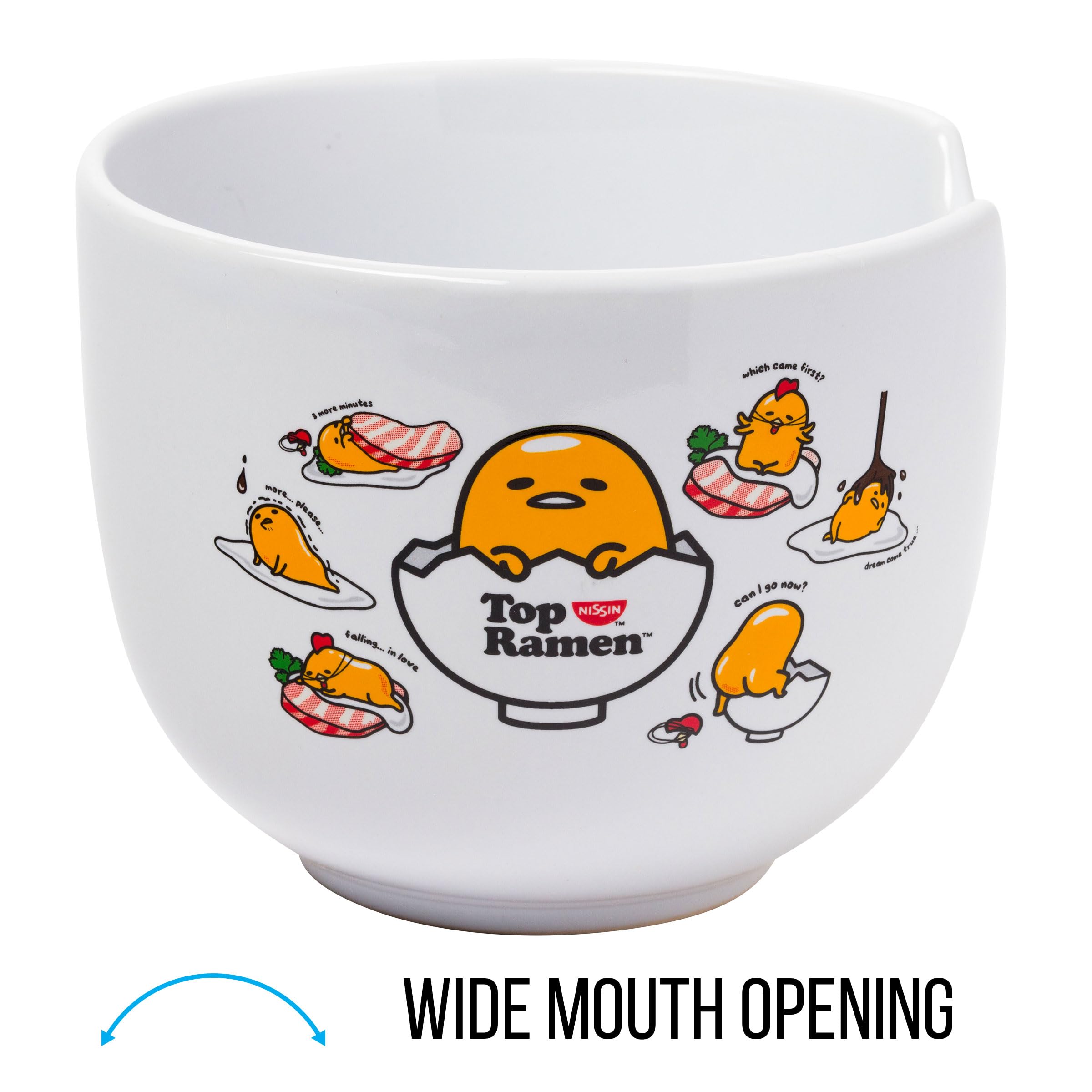 Foto 4 pulgar | Cuenco De Arroz Con Fideos Ramen De Cerámica Sanrio Gudetama, 600 Ml, Con Palillos - Venta Internacional.