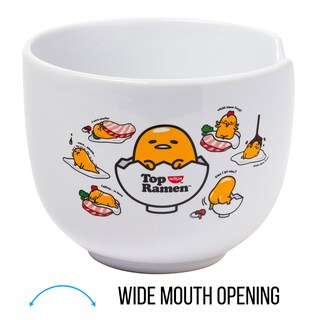 Foto 3 | Cuenco De Arroz Con Fideos Ramen De Cerámica Sanrio Gudetama, 600 Ml, Con Palillos - Venta Internacional.