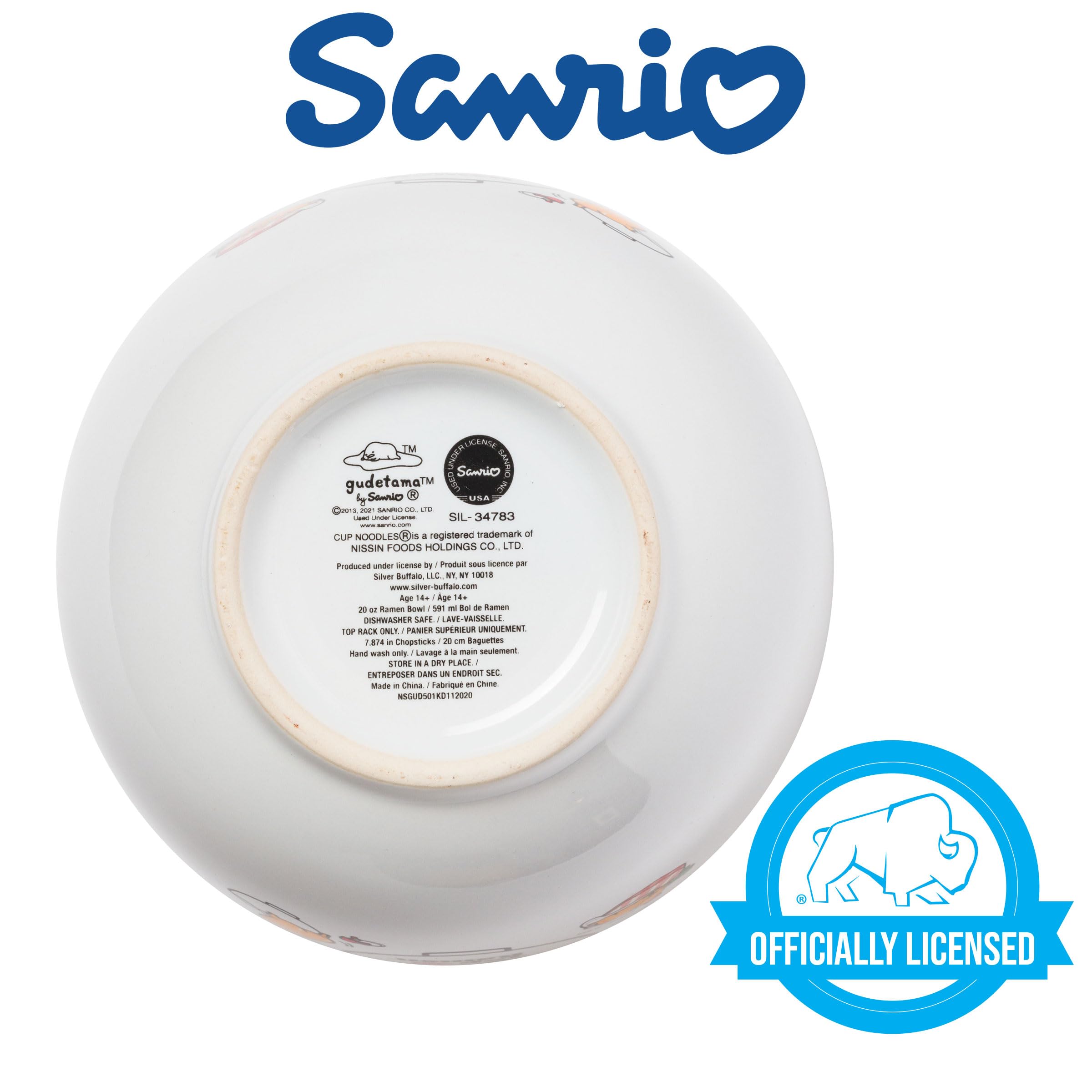 Foto 5 pulgar | Cuenco De Arroz Con Fideos Ramen De Cerámica Sanrio Gudetama, 600 Ml, Con Palillos - Venta Internacional.
