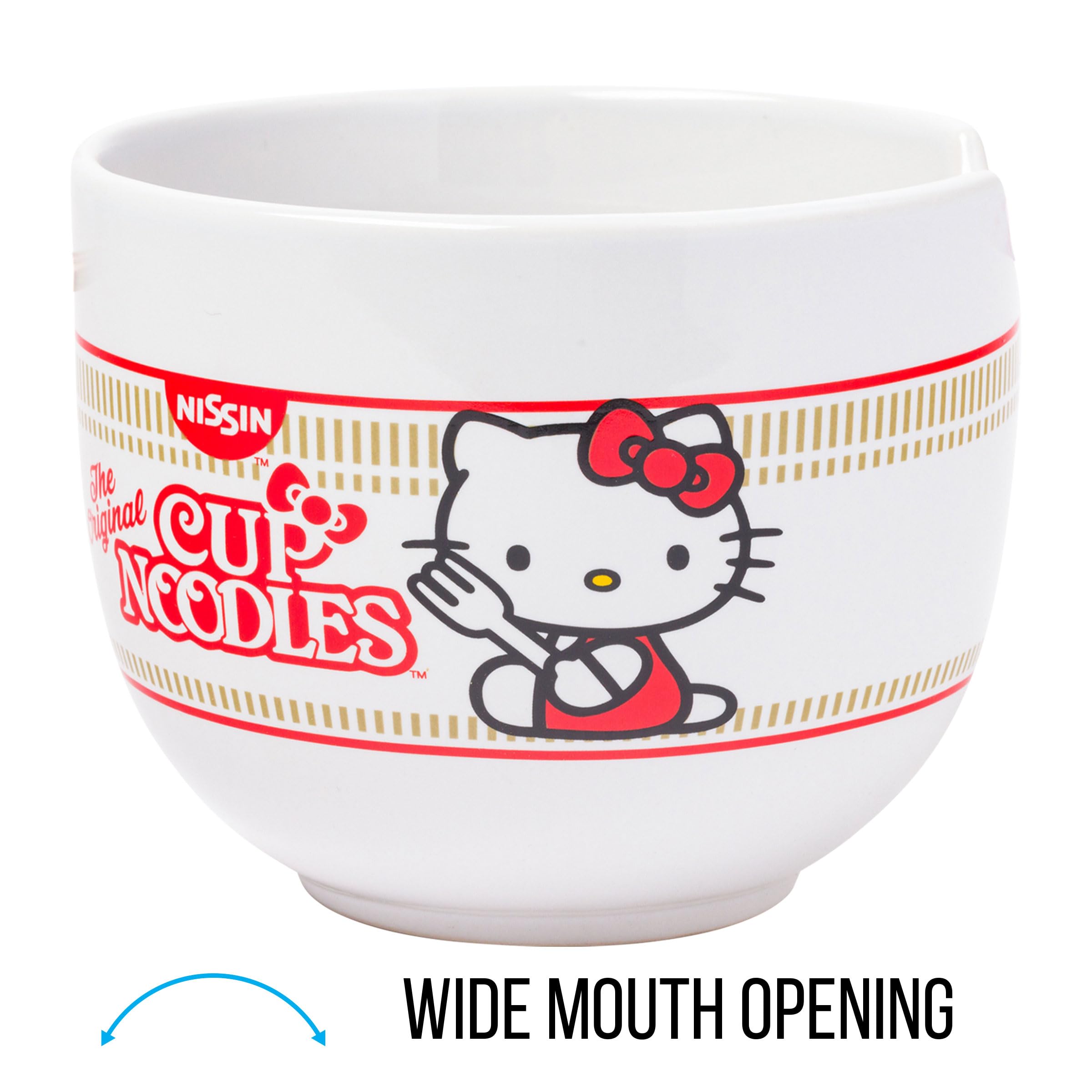 Foto 4 pulgar | Ramen Bowl Silver Buffalo Hello Kitty Nissin De 600 Ml Con Palillos - Venta Internacional.