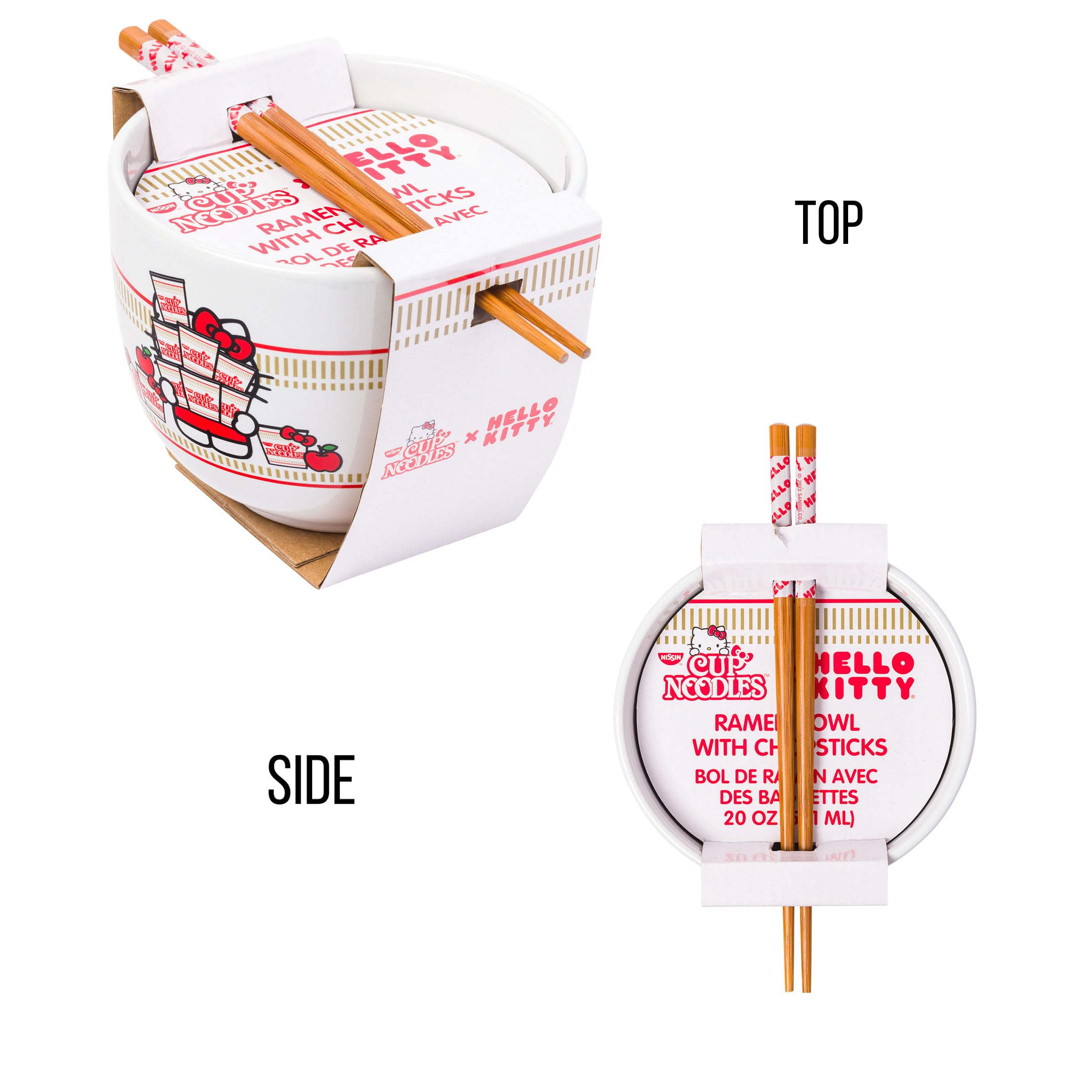Foto 6 pulgar | Ramen Bowl Silver Buffalo Hello Kitty Nissin De 600 Ml Con Palillos - Venta Internacional.
