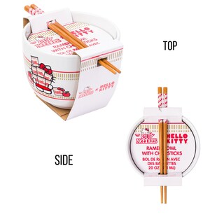 Foto 5 | Ramen Bowl Silver Buffalo Hello Kitty Nissin De 600 Ml Con Palillos - Venta Internacional.