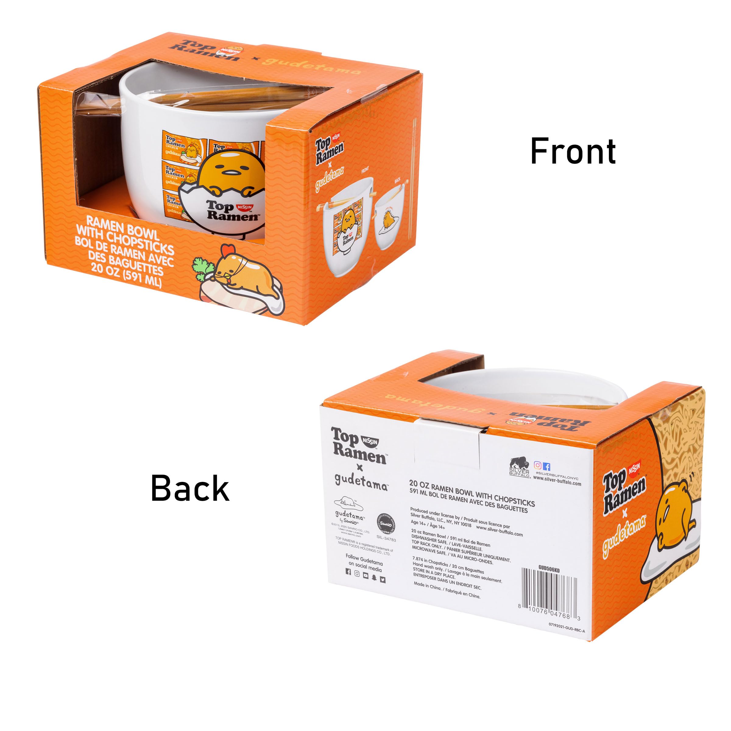 Foto 5 | Cuenco De Cerámica Para Ramen Plateado Buffalo Sanrio Gudetama Lazy Egg - Venta Internacional.