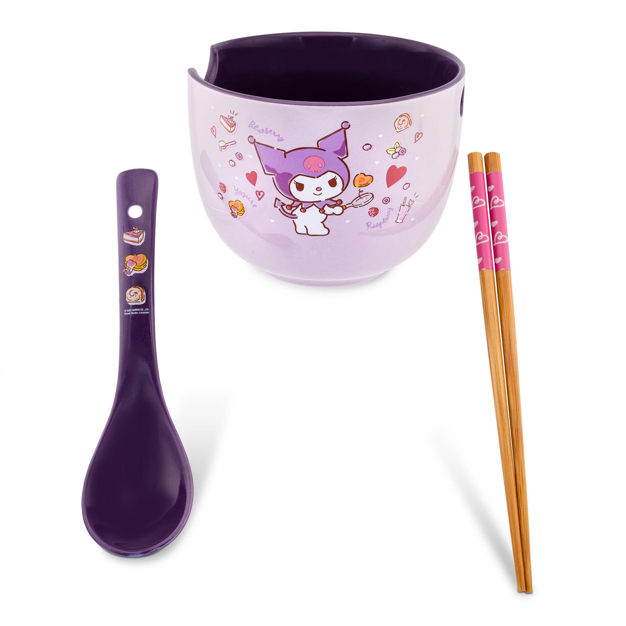 Foto 2 pulgar | Set De Cuencos Para Ramen Sanrio Kuromi, 600 Ml, Con Palillos Y Cuchara - Venta Internacional.