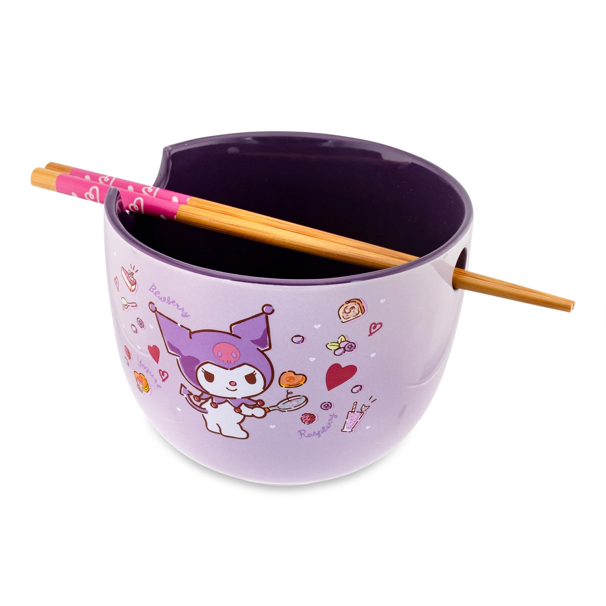 Foto 3 pulgar | Set De Cuencos Para Ramen Sanrio Kuromi, 600 Ml, Con Palillos Y Cuchara - Venta Internacional.