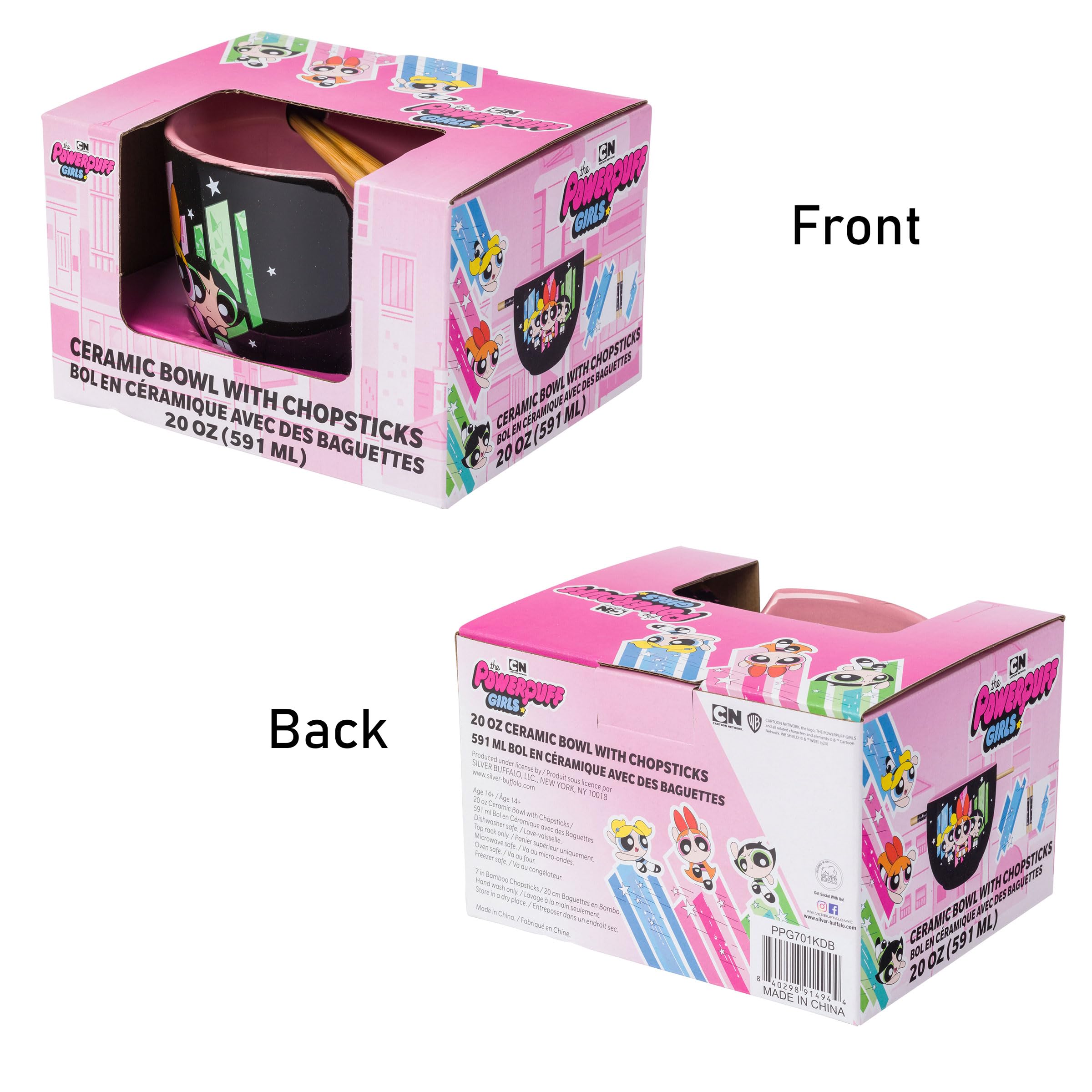 Foto 6 pulgar | Cuenco De Arroz Con Fideos Ramen De Cerámica, Plateado, Buffalo Powerpuff Girls - Venta Internacional.