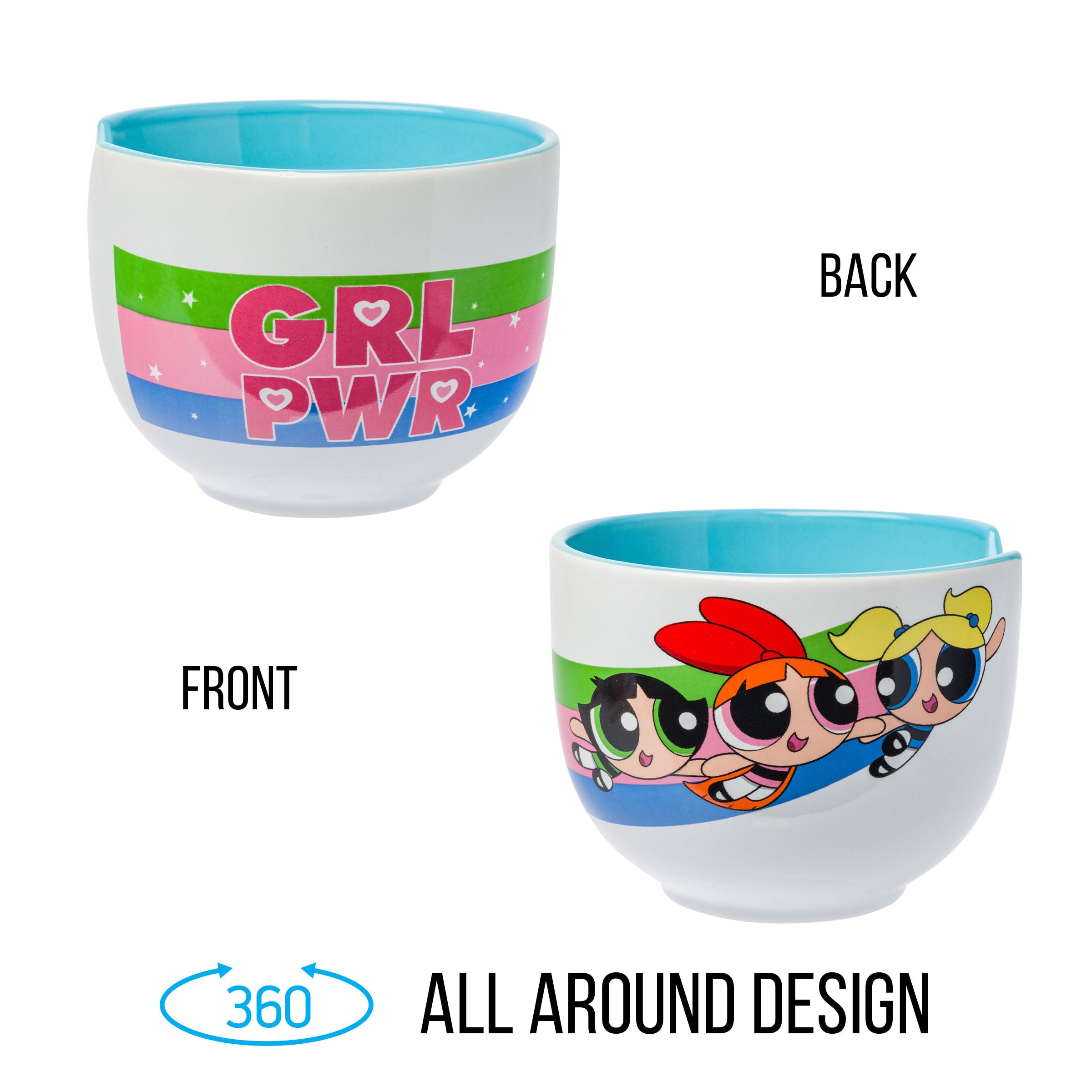 Foto 3 pulgar | Cuenco De Arroz Con Fideos Ramen De Cerámica, Plateado, Buffalo Powerpuff Girls - Venta Internacional.