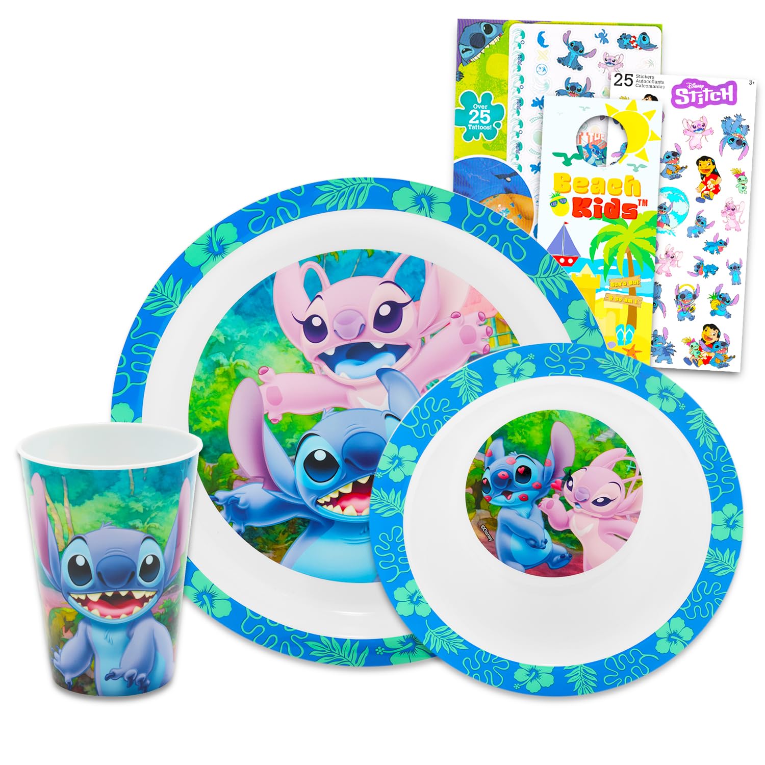 Foto 2 pulgar | Juego de Platos y Vaso Disney Stitch para Niños - Venta Internacional