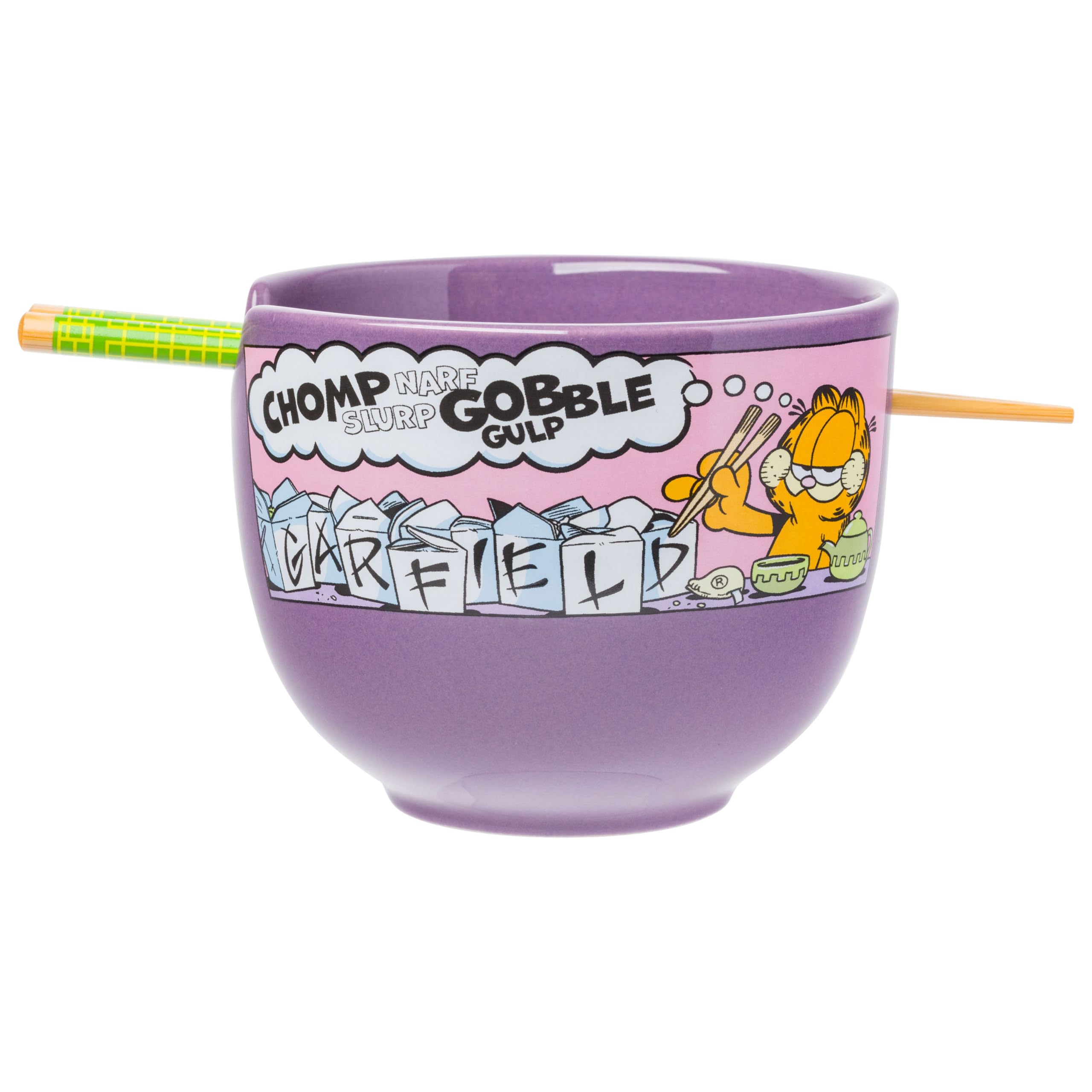 Foto 2 pulgar | Cuenco De Arroz Garfield Con Fideos Ramen De Cerámica, 600 Ml, Con Palillos - Venta Internacional.