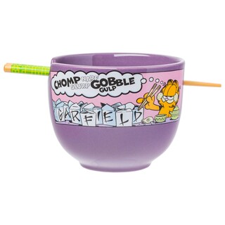 Foto 1 | Cuenco De Arroz Garfield Con Fideos Ramen De Cerámica, 600 Ml, Con Palillos - Venta Internacional.
