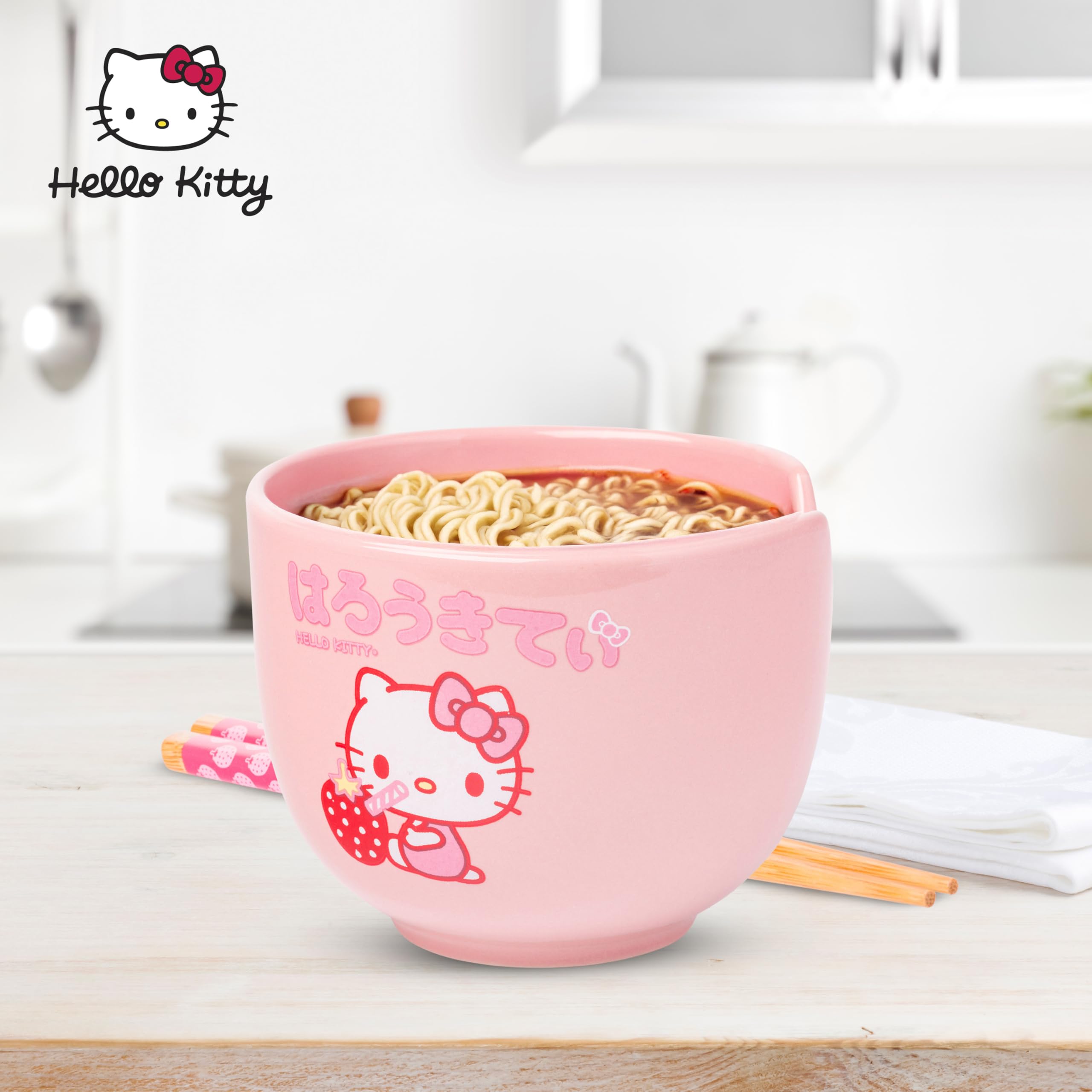 Foto 4 pulgar | Cuenco Para Arroz Con Fideos Ramen Silver Buffalo Hello Kitty  600 Ml  Rosa - Venta Internacional.