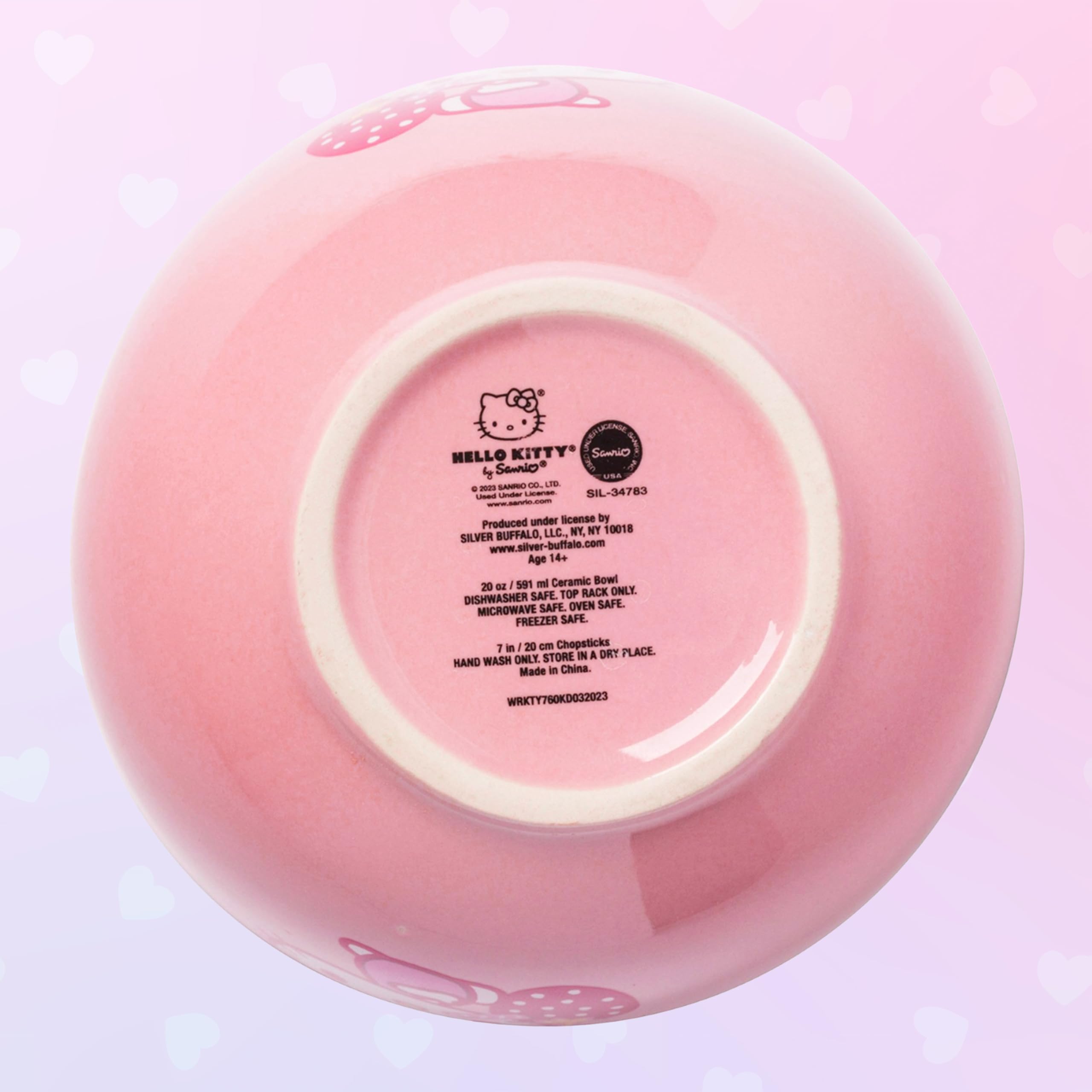 Foto 6 pulgar | Cuenco Para Arroz Con Fideos Ramen Silver Buffalo Hello Kitty  600 Ml  Rosa - Venta Internacional.