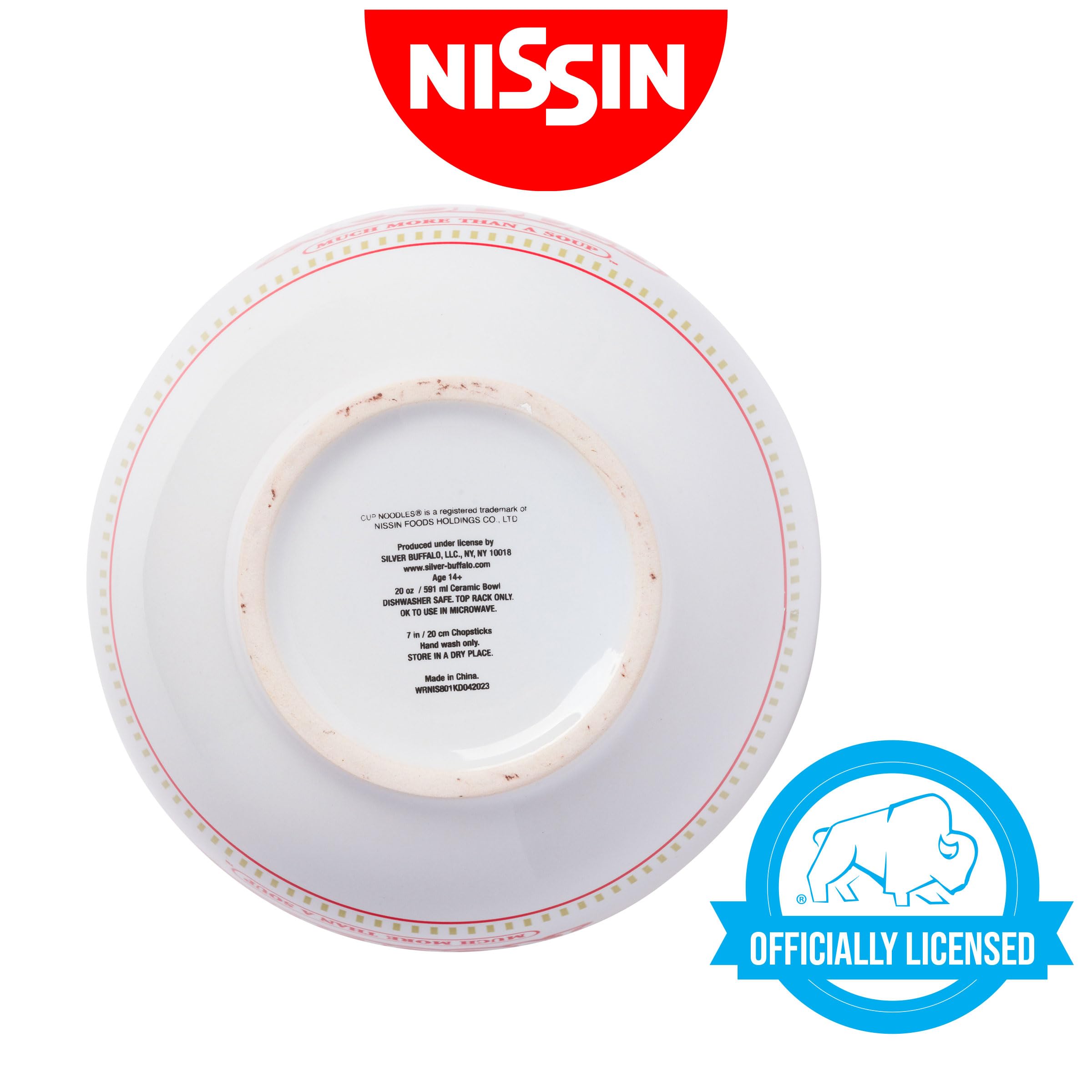 Foto 5 pulgar | Cuenco De Arroz Con Fideos Ramen De Cerámica Silver Buffalo Nissin  600 Ml - Venta Internacional.