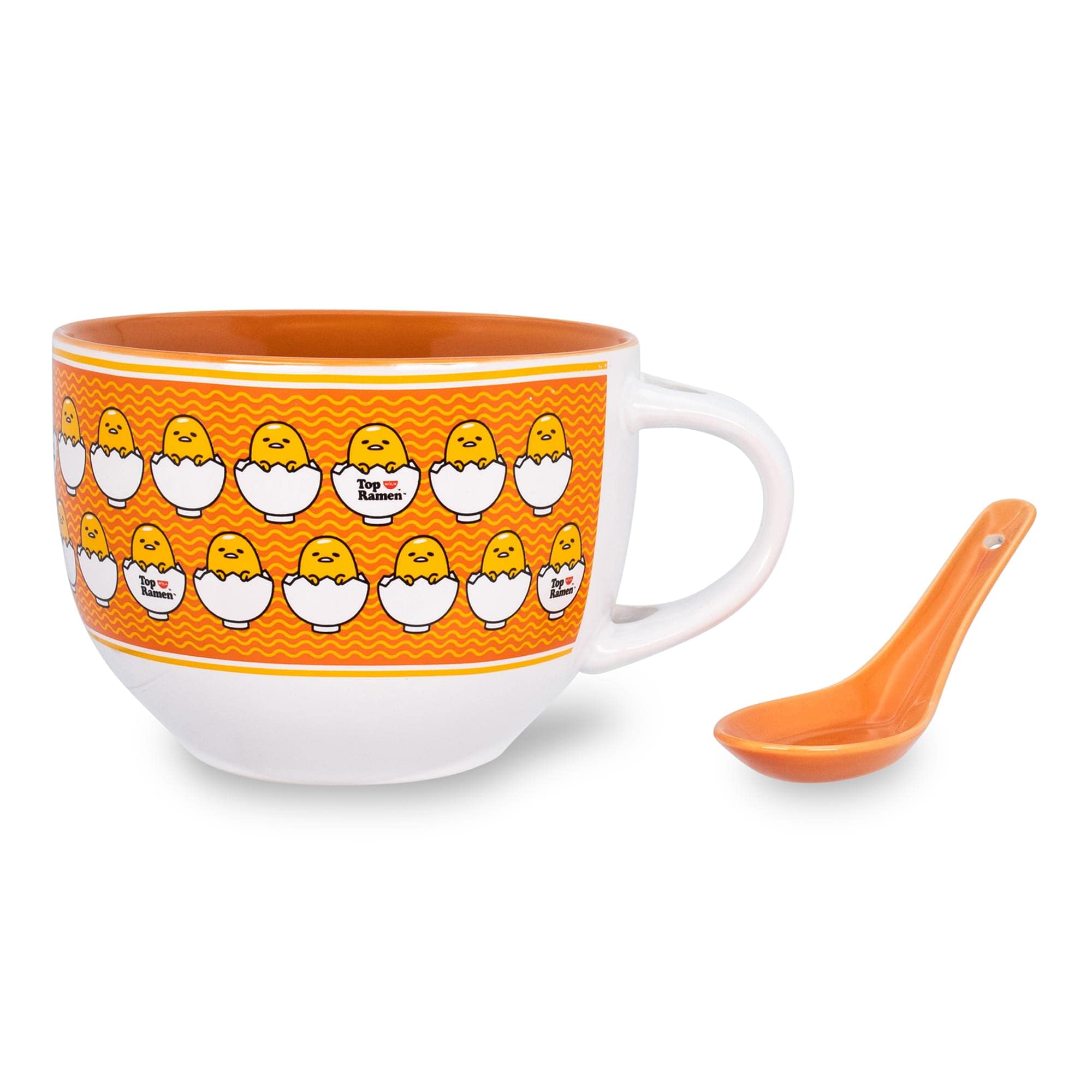Foto 2 pulgar | Taza De Sopa Sanrio Gudetama X Nissin Top Ramen 710 Ml Con Cuchara - Venta Internacional.