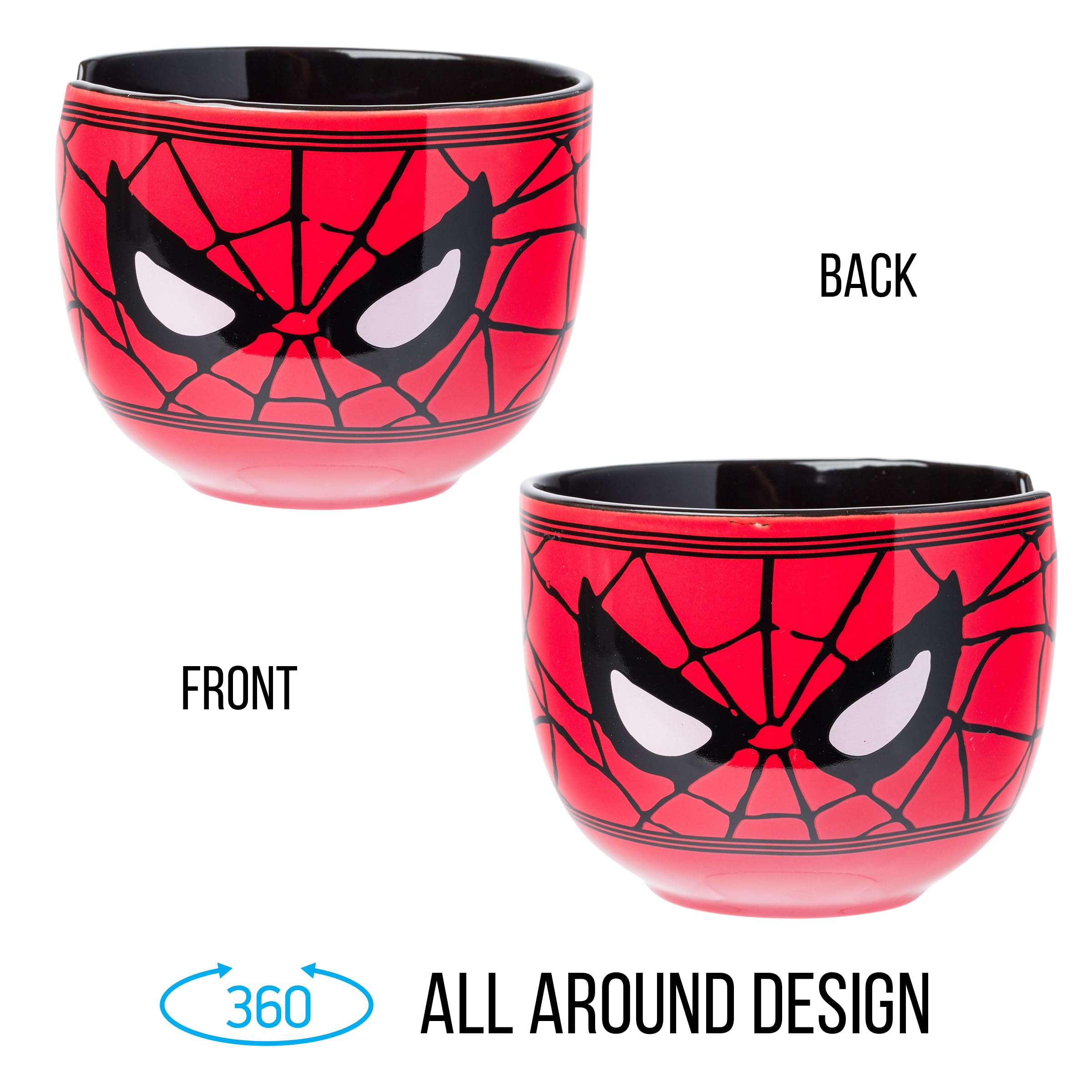 Foto 4 pulgar | Cuenco De Arroz Con Fideos Ramen De Cerámica Marvel Avengers Spider-man - Venta Internacional.