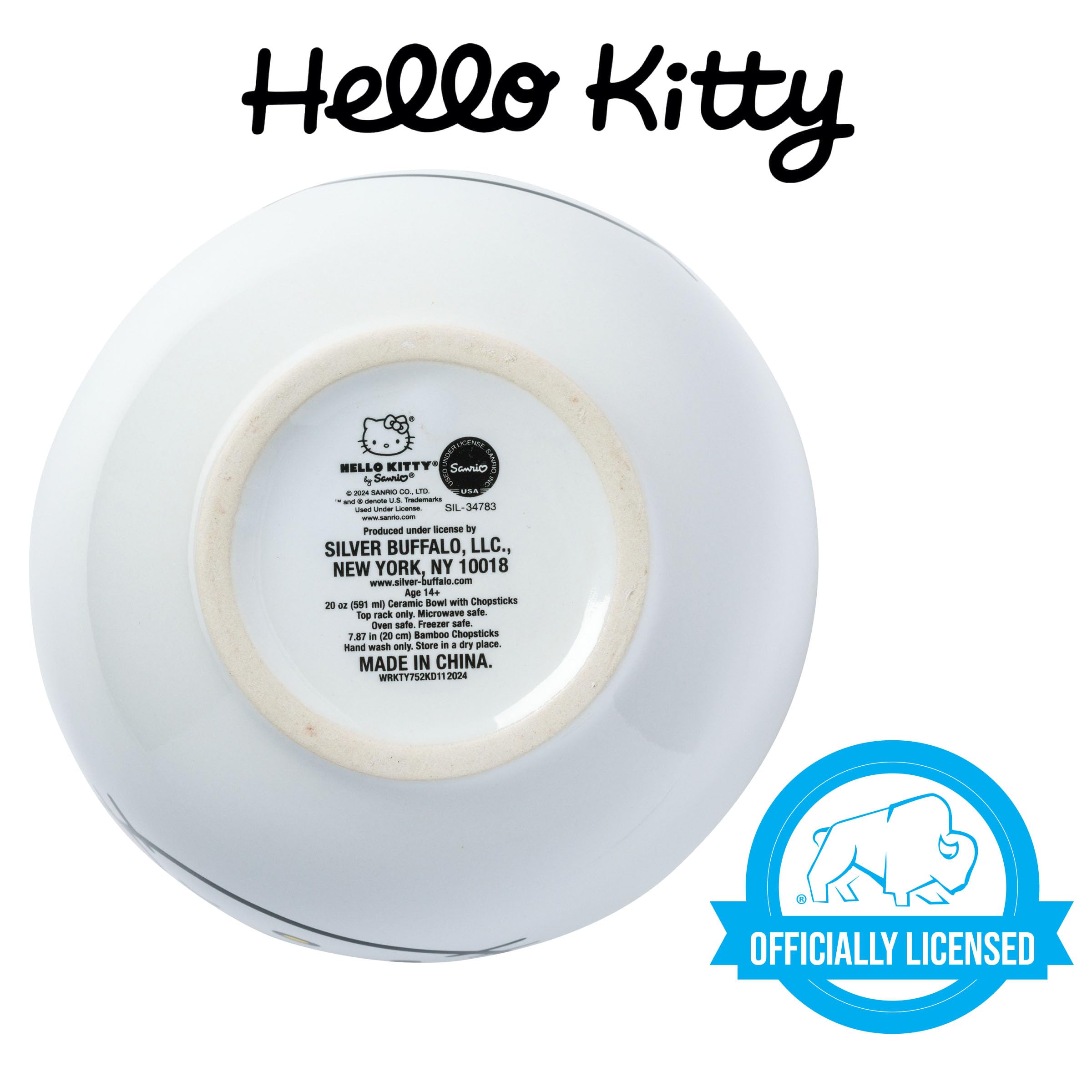 Foto 5 pulgar | Cuenco Para Ramen Silver Buffalo Sanrio Hello Kitty De 600 Ml Con Palillos - Venta Internacional.