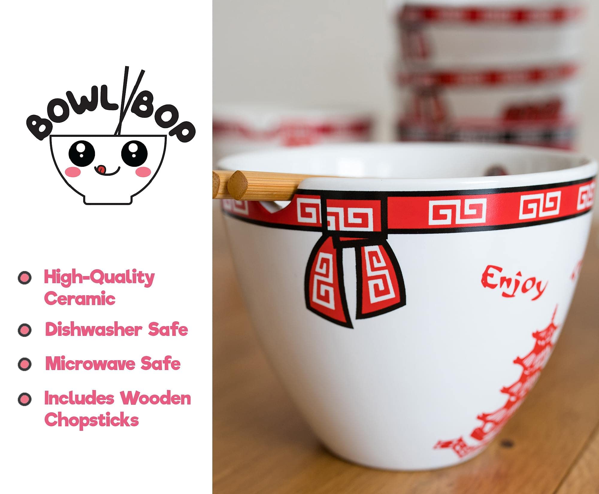 Foto 5 pulgar | Juego De Vajilla Toynk Bowl Bop Inspirado En Una Caja China Para Llevar - Venta Internacional.