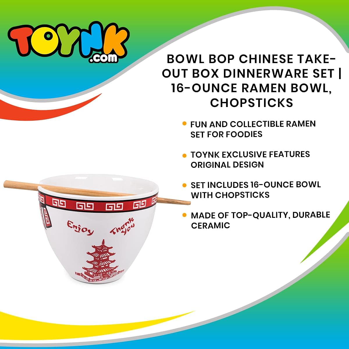 Foto 8 pulgar | Juego De Vajilla Toynk Bowl Bop Inspirado En Una Caja China Para Llevar - Venta Internacional.