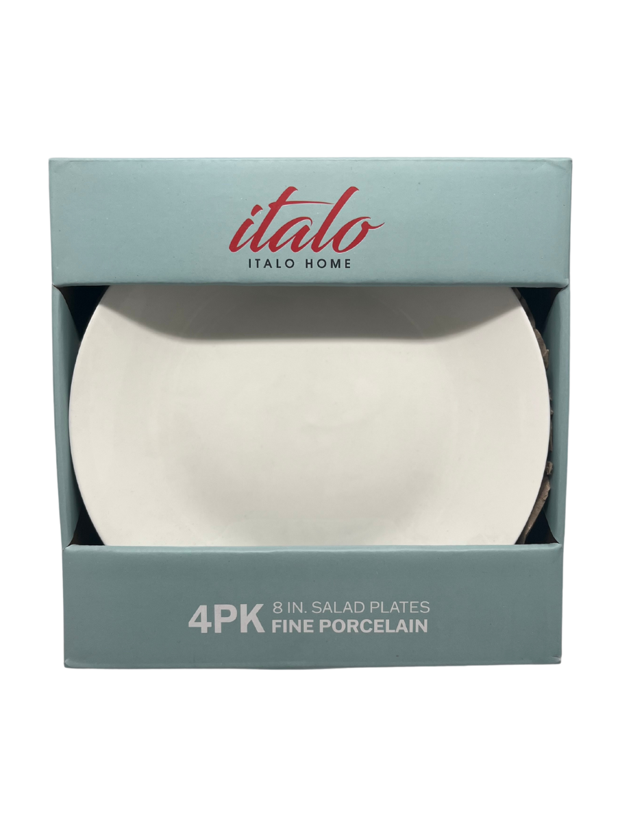 Foto 2 pulgar | Platos De Postre Elegante Italo Porcelana Blanco De 20.32 Cms Home4pk