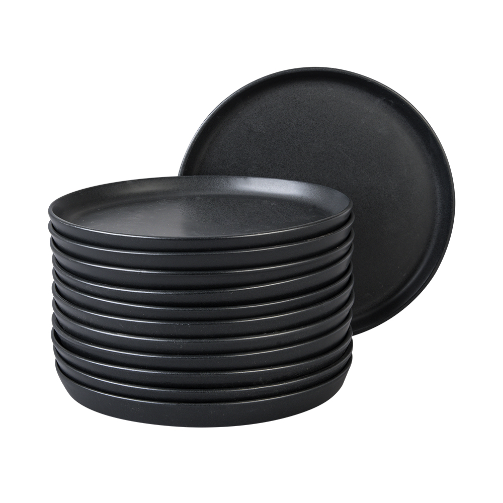Foto 2 pulgar | Juego De 12 Platos Gourmet De Porcelana Santa Anita De 24 Cm Color Negro