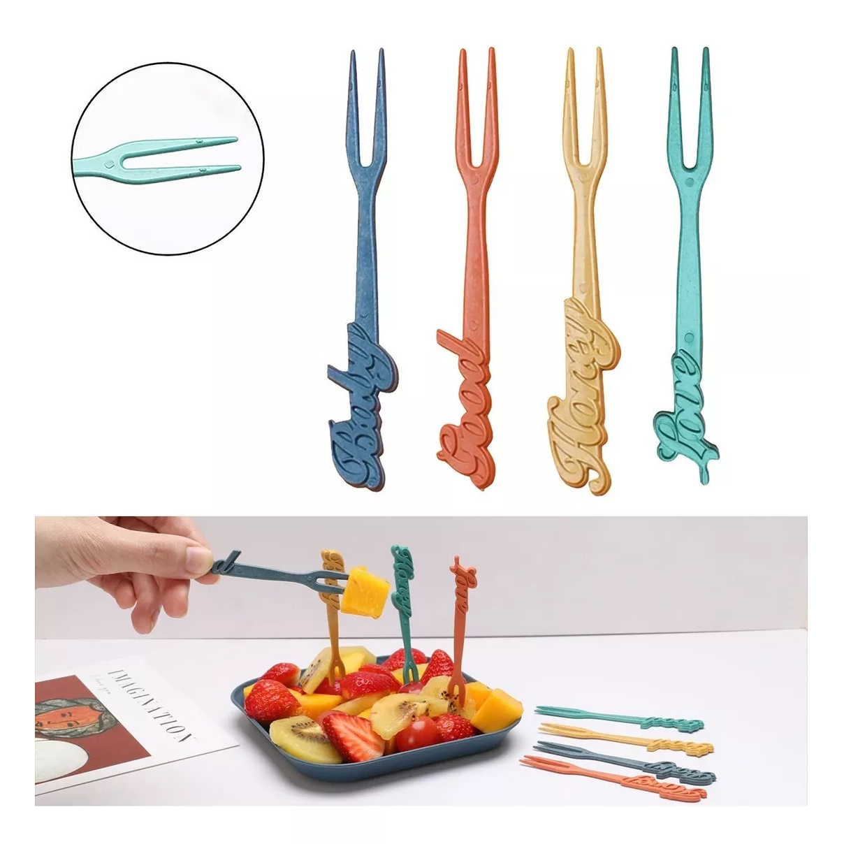 Foto 4 pulgar | Vajilla para 4 Personas + 12 Tenedor de Frutas 36 Piezas Multicolor