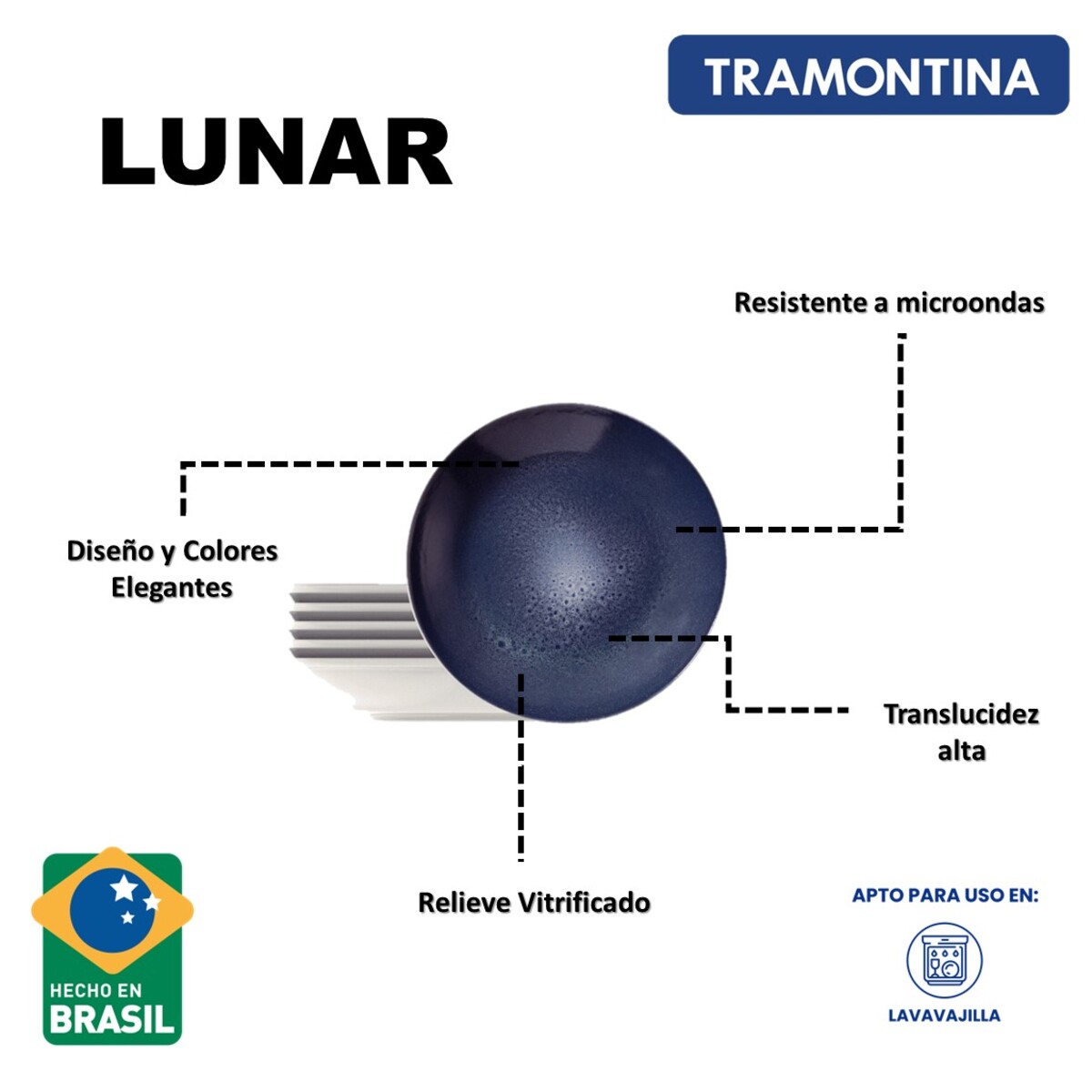 Foto 4 | Juego de Platos Raso Tramontina Lunar Hs 28 Cm