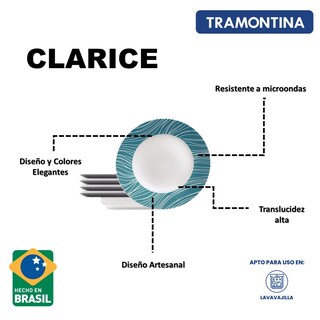 Foto 3 | Juego de Platos Tramontina Clarice 6 Piezas