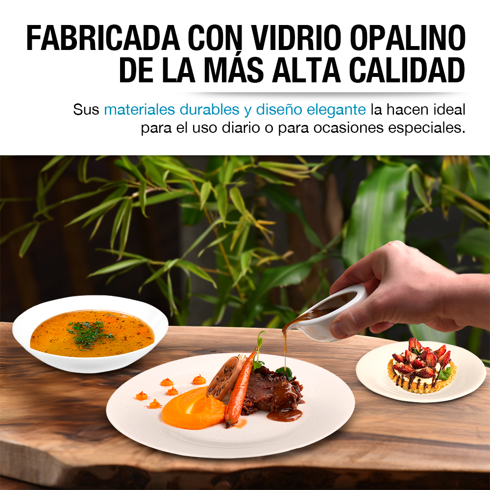 Foto 4 | Vajilla de Opal Casa Litus Blanca de 16 Piezas