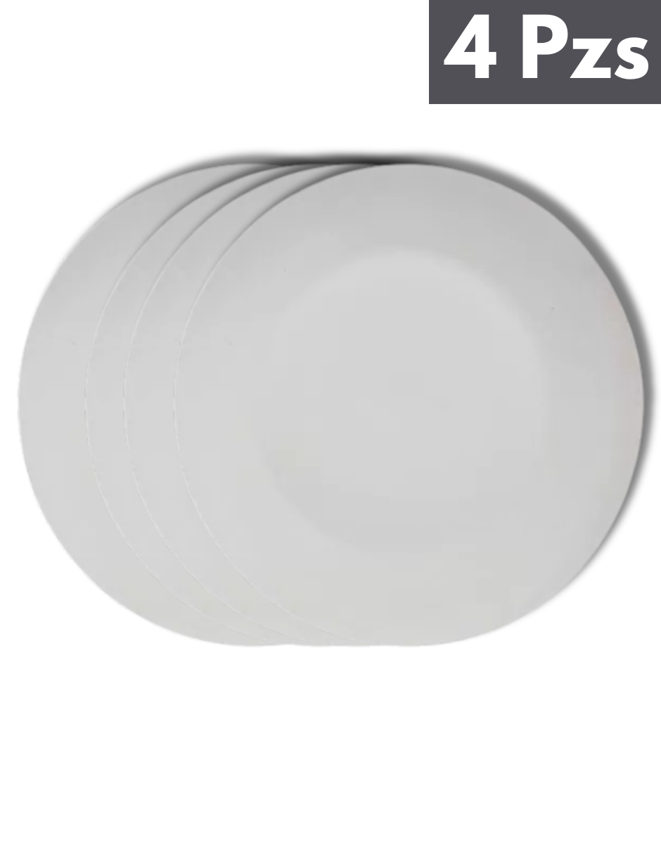 Foto 4 pulgar | Platos Trinche Elegante Italo Porcelana Blanco De 26 Cms Home4pz