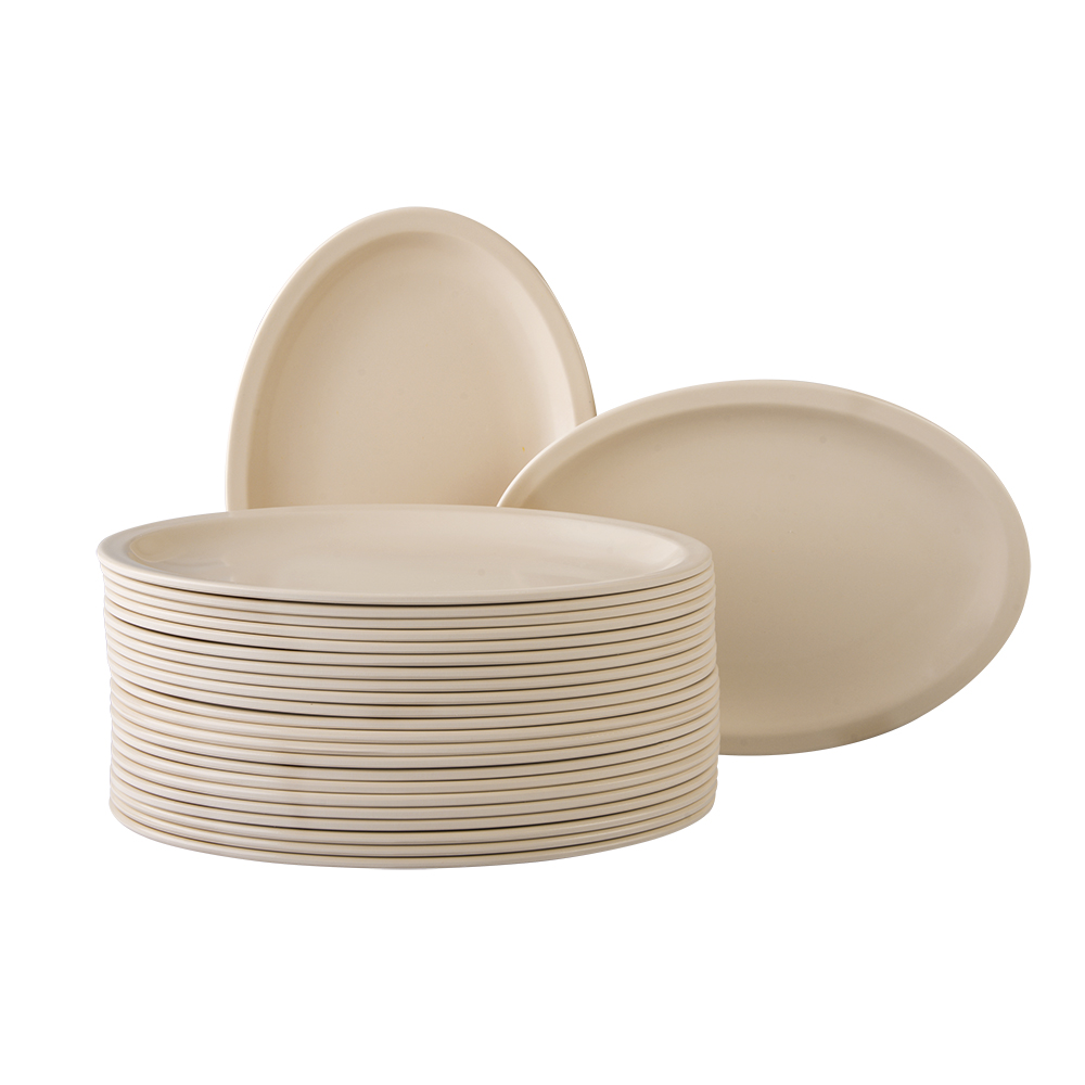 Plato Ovalado Grande De Melamina 29 Cm 24 Piezas Santa Anita