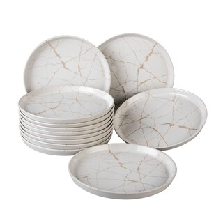 Foto 1 | Plato Gourmet Porcelana 26 Cm Blanco & Oro 12 Pzs Santa Anita
