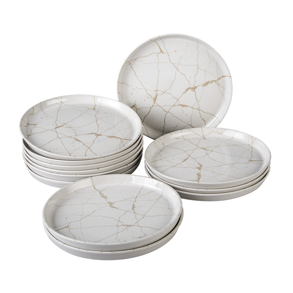 Foto 4 pulgar | Plato Gourmet Porcelana 26 Cm Blanco & Oro 12 Pzs  Santa Anita