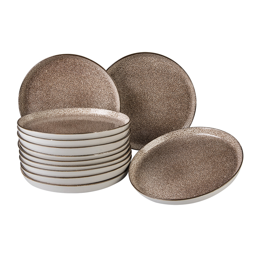 Foto 1 | Juego De Platos Gourmet Porcelana Santa Anita 26 Cm 12 Pzs Color Marrón Atelier