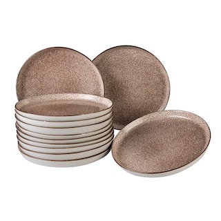 Foto 1 | Juego De Platos Gourmet Porcelana Santa Anita 26 Cm 12 Pzs Color Marrón Atelier