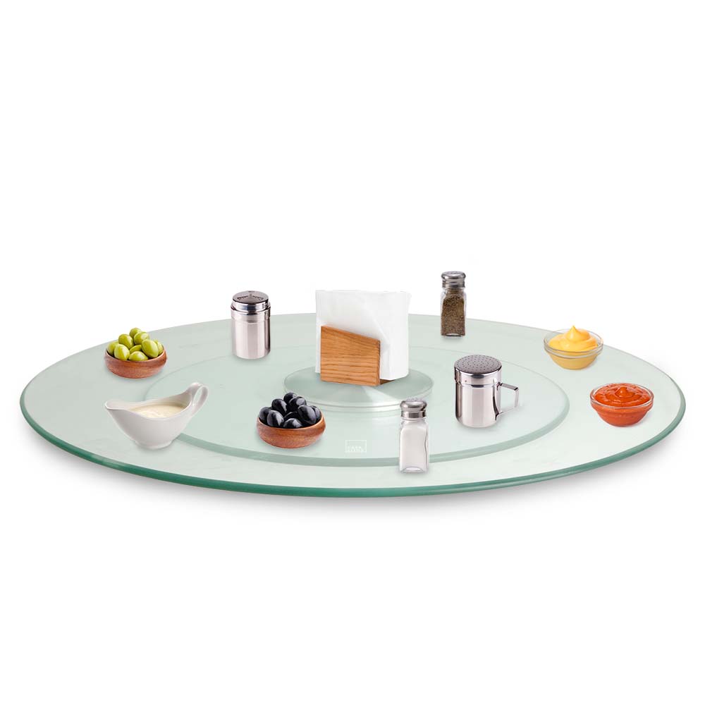 Organizador Giratorio De Vidrio 58 Cm De Diámetro Lazy Susan, Casa Litus, Transparente, 83796