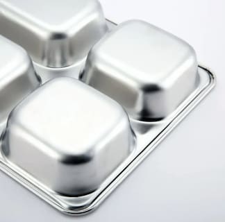 Foto 3 | Xtellar Plato De Acero Inoxidable De Lujo Con 5 Compartimentos Para Comidas Equilibradas - Set De 3 Piezas