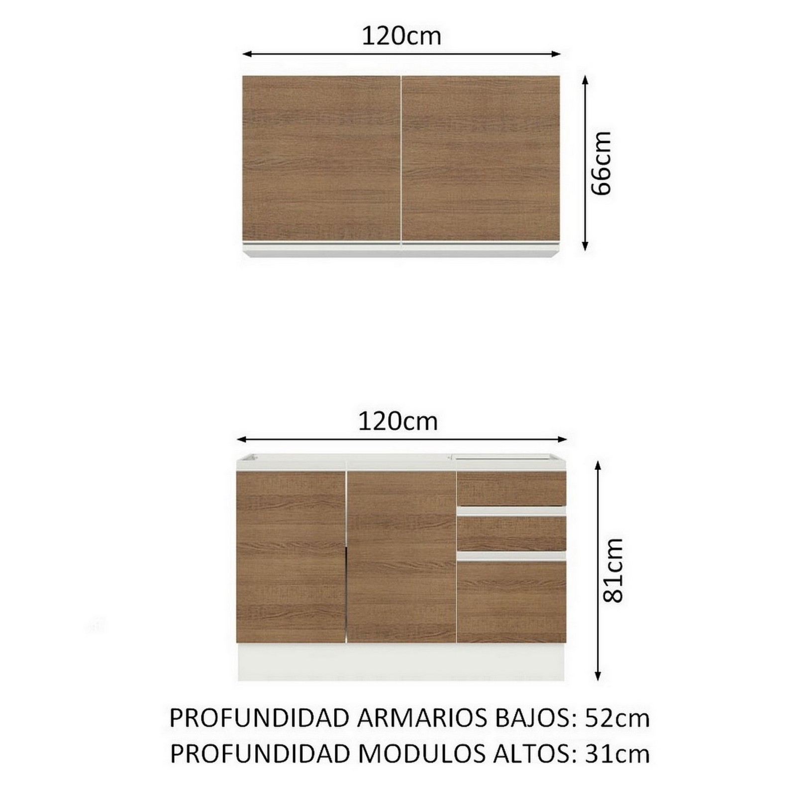 Foto 4 pulgar | Cocina Integral Madesa GRGL1200039B Marrón