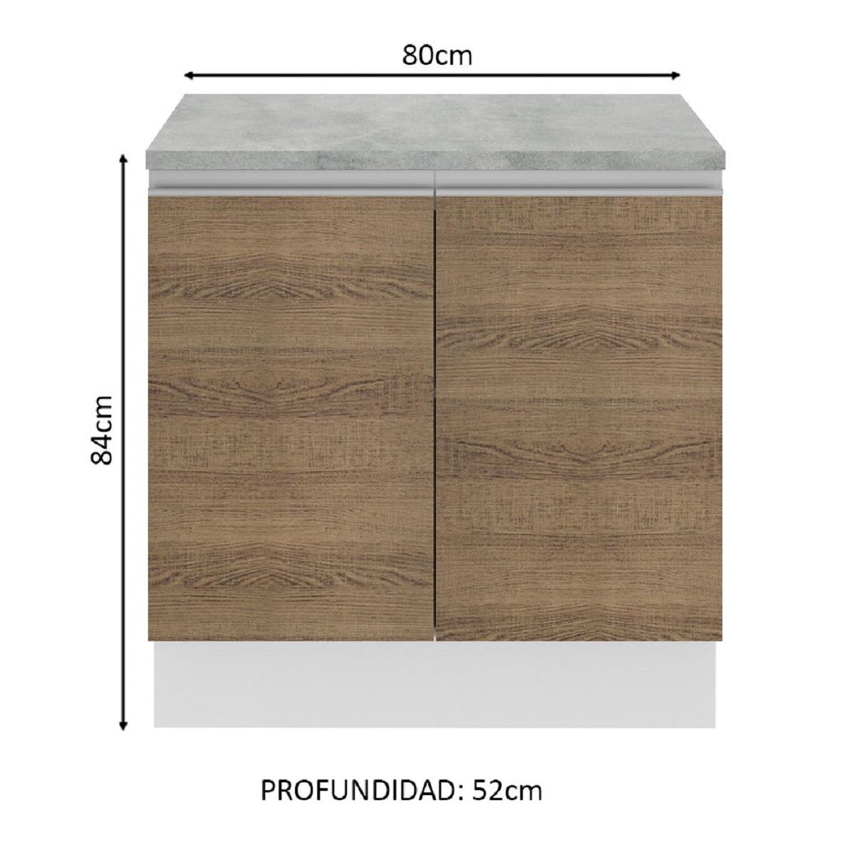 Foto 4 pulgar | Mueble de Cocina MADESA G248009BGL color Marrón 2 Puertas 80 CM