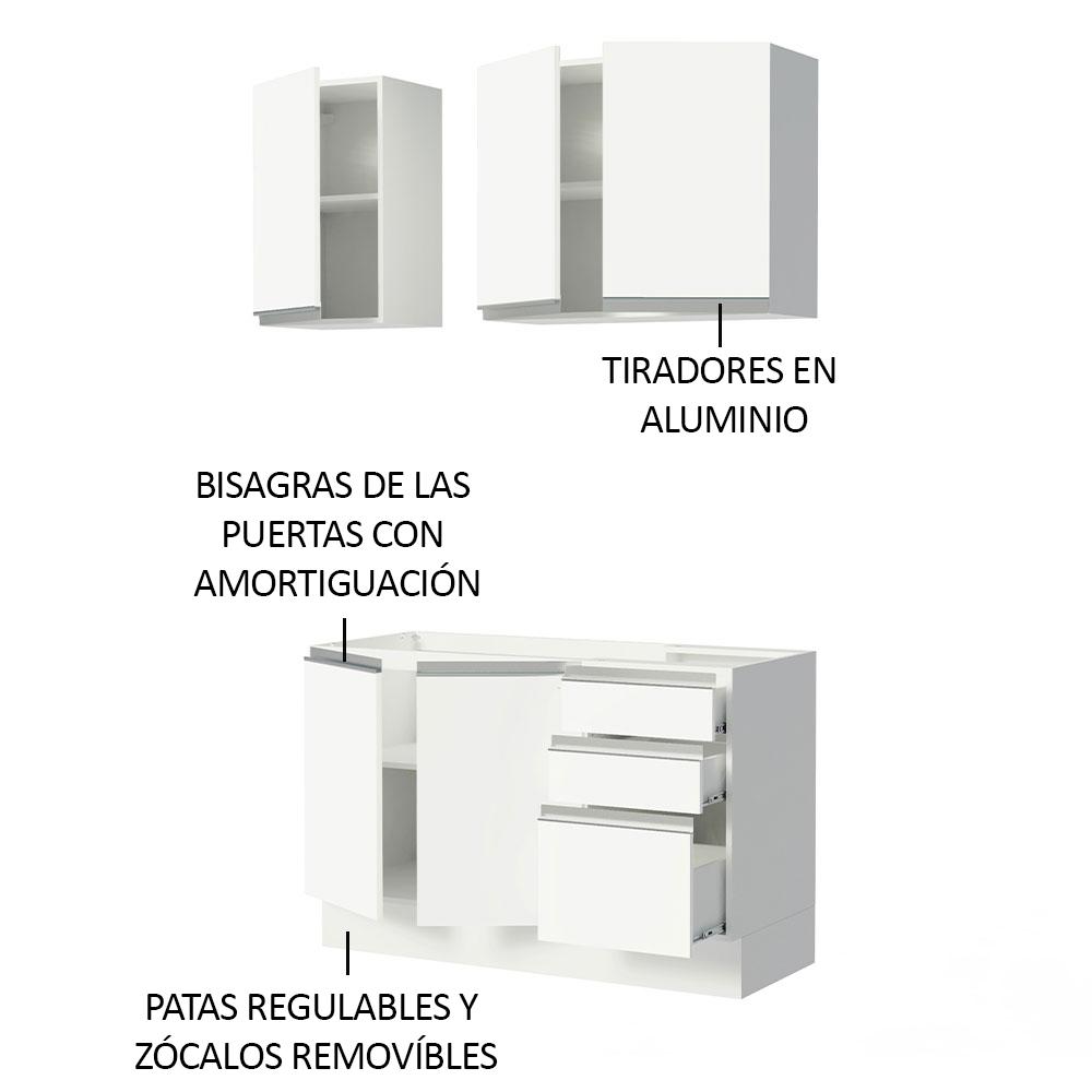 Foto 5 pulgar | Cocina Integral Madesa GRGL120004 Blanca 120 cm